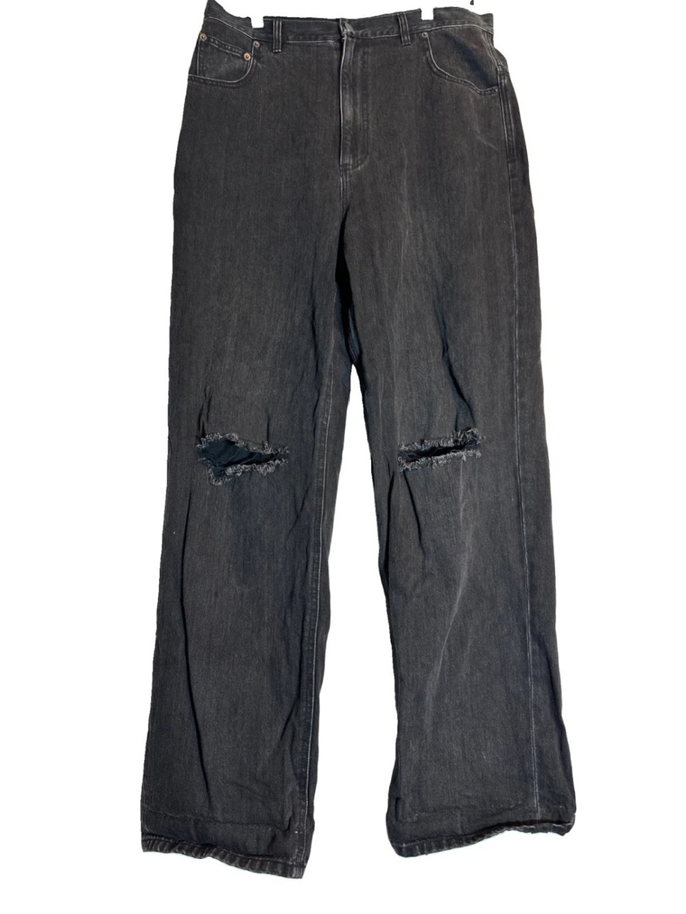 Tibi Women’s Relaxed Black Distressed Jeans